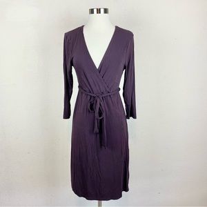 Gap Maternity Midi V-Neck Brown Dress